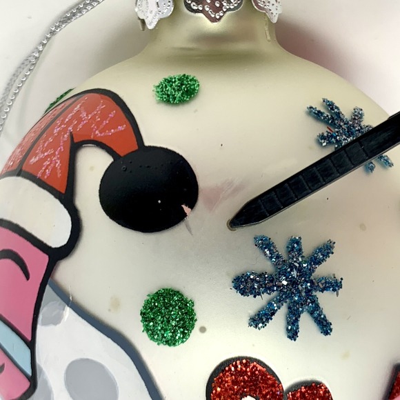 Romero Britto 2004 Christmas Santa & Presents Glass Ball Decorated Ornament - Picture 9 of 11